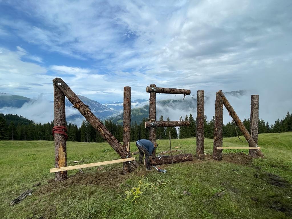 Nein formed from logs in the Swiss alps